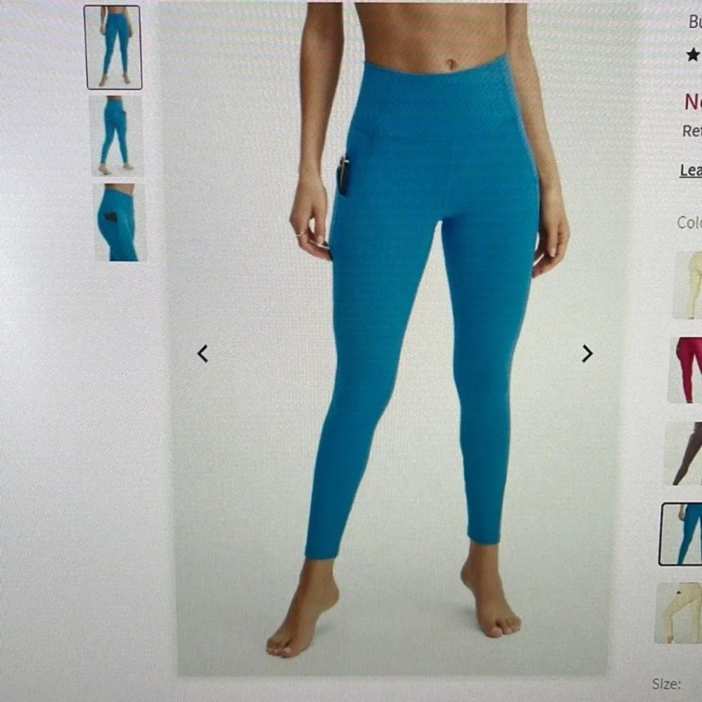 Fabletics Oasis High Waisted 7/8 Length Leggings in - OCEAN WAVE - Picture 1 of 6